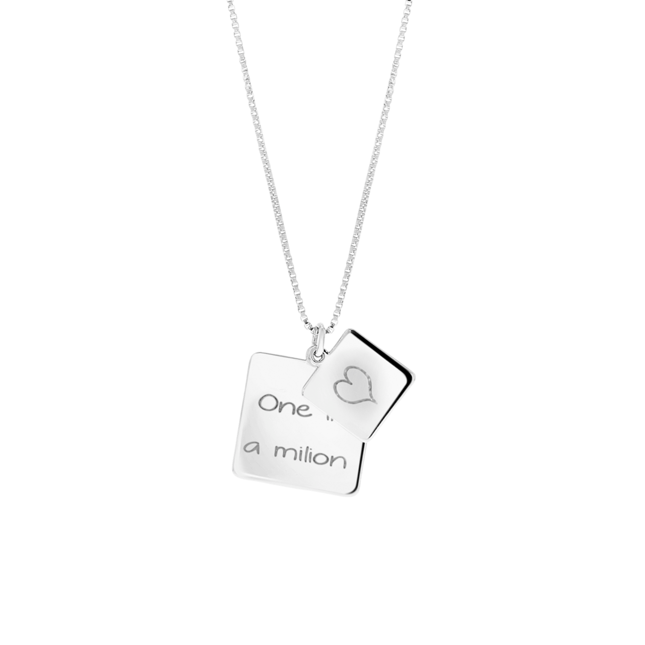 Zilveren ketting&hangers vierkant