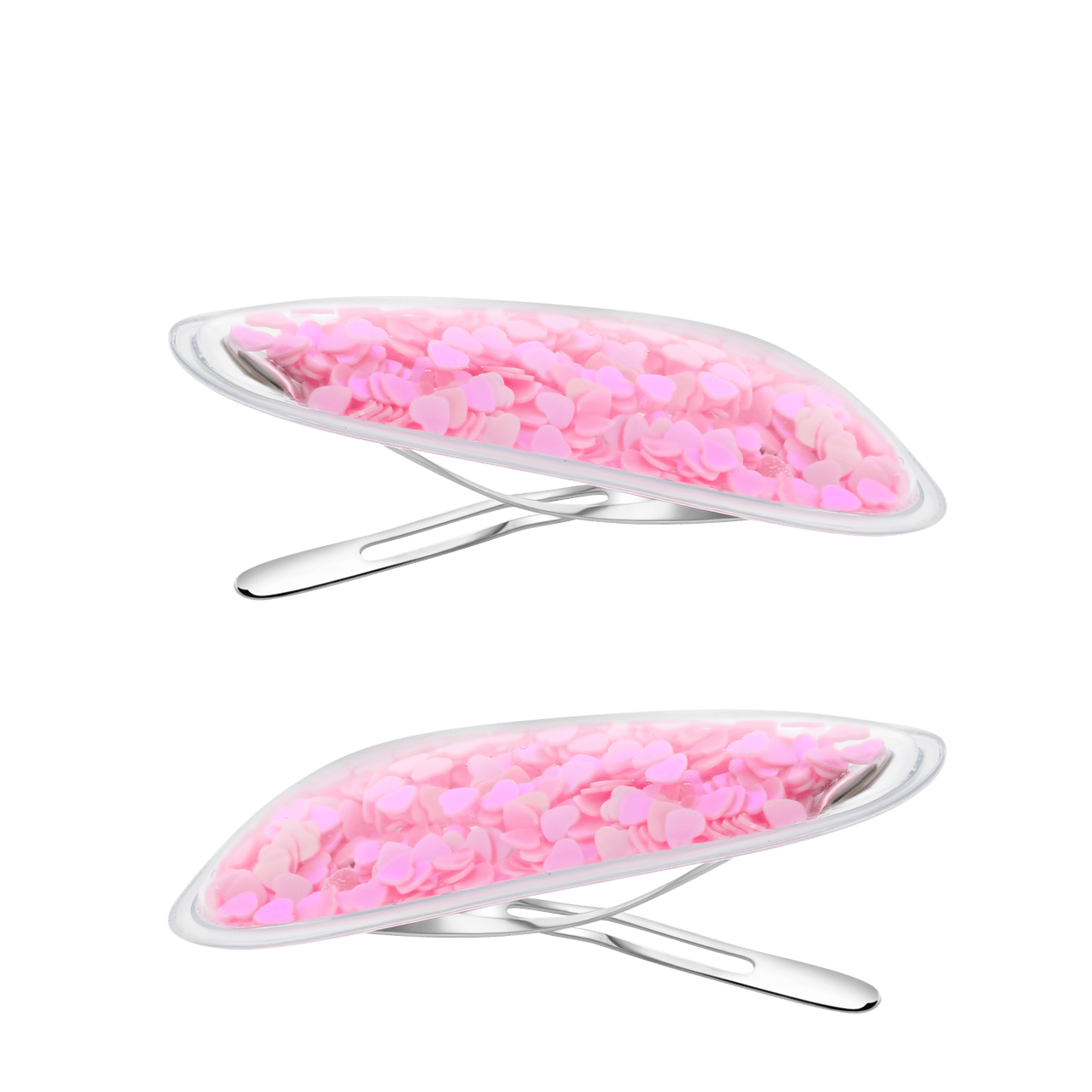 Roze haarclipjes met pailletten