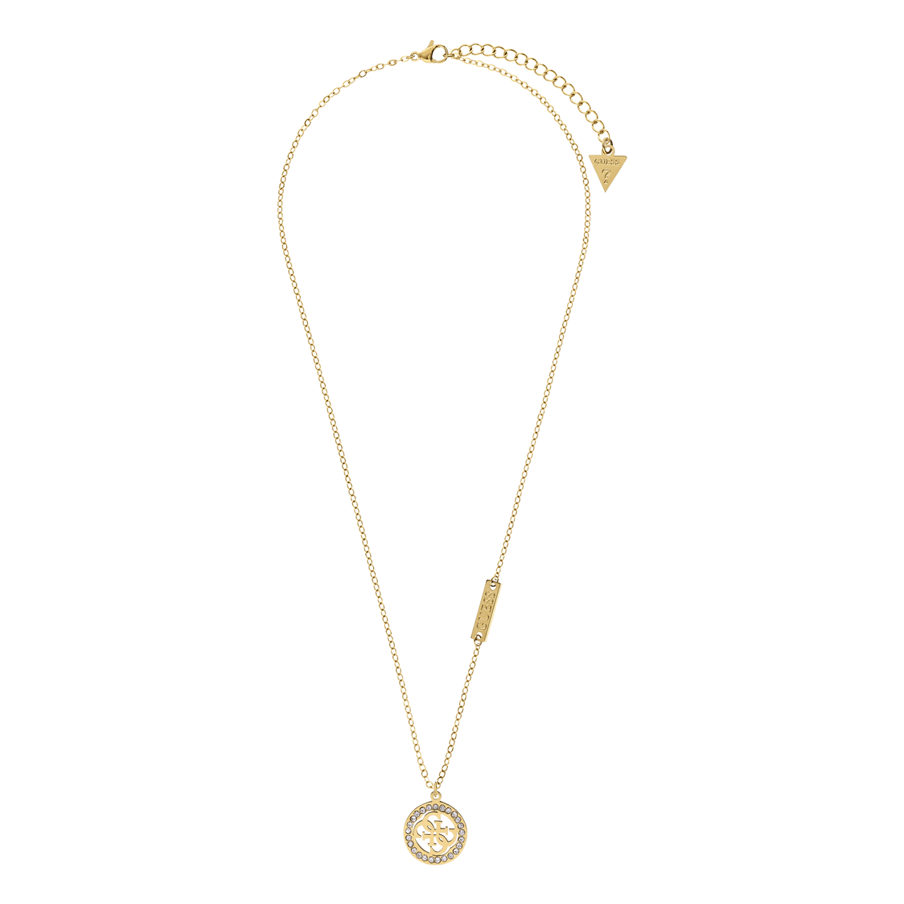 Guess stainless steel goldplated ketting met hanger met kristal voor dames