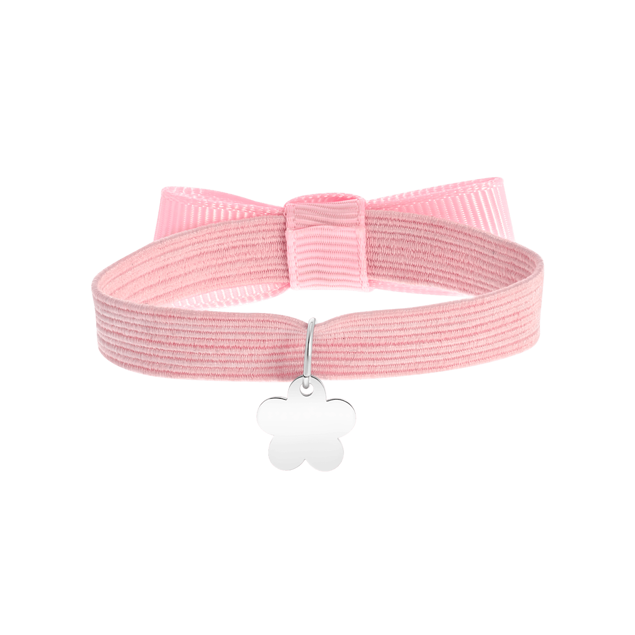 Roze kinderrekarmband met hanger bloem
