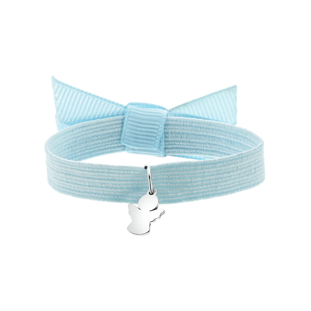 Elastisches Kinderarmband in Blau mit Engel-Anhänger