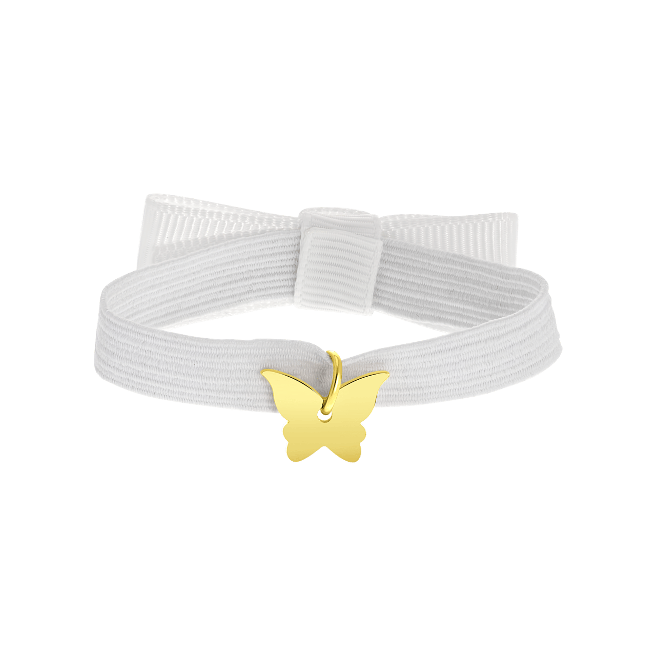 Witte kinderrekarmband met hanger vlinder