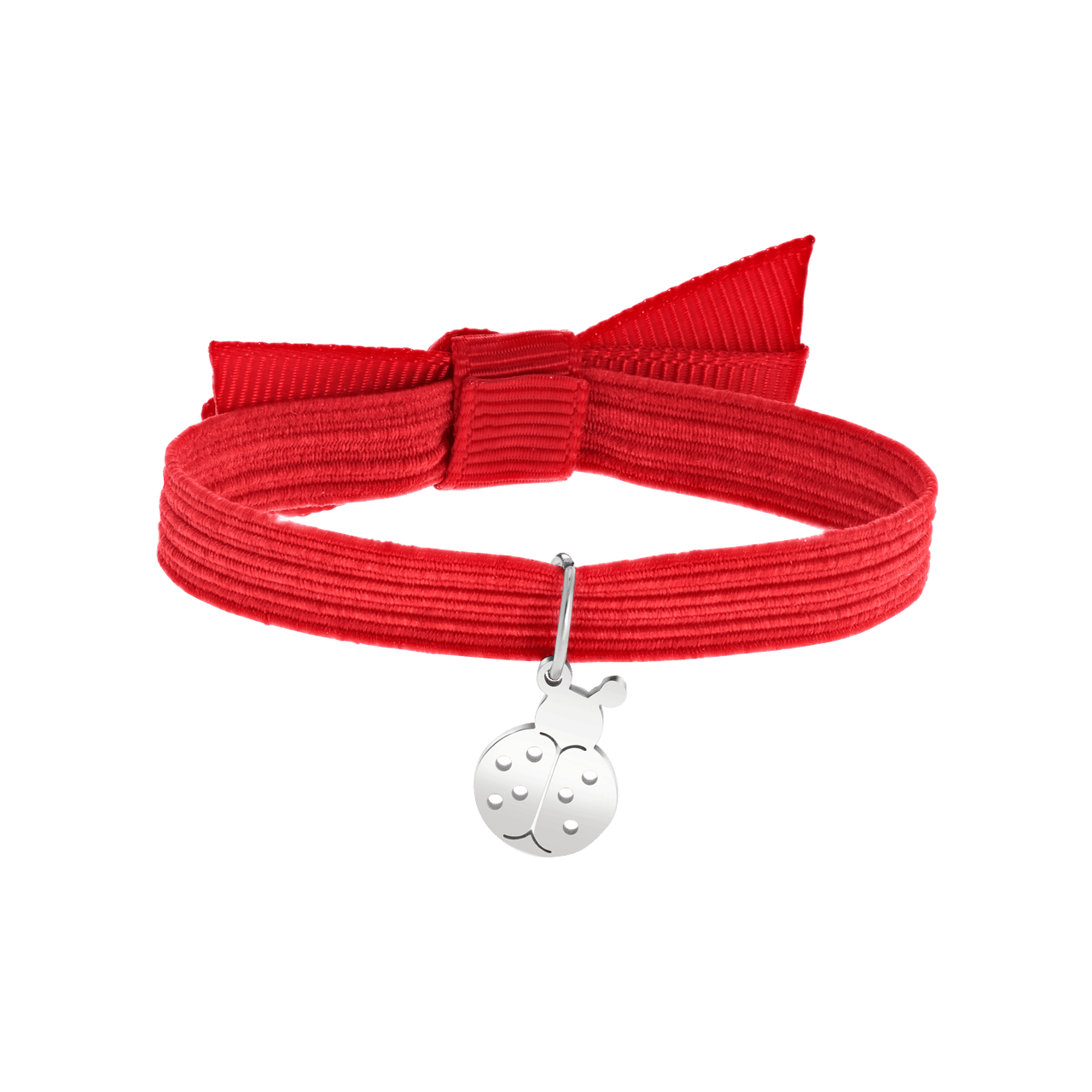Rode kinderrekarmband met hanger lieveheersbeestje
