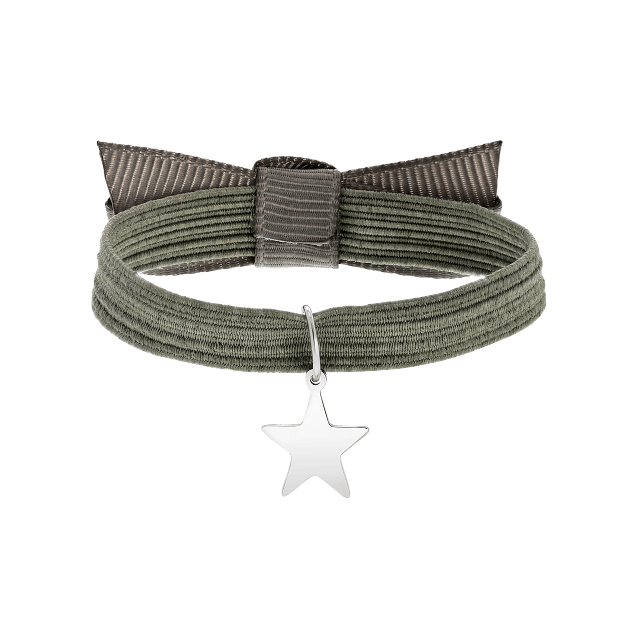 Elastisches Kinderarmband in Grau mit Sternanhänger