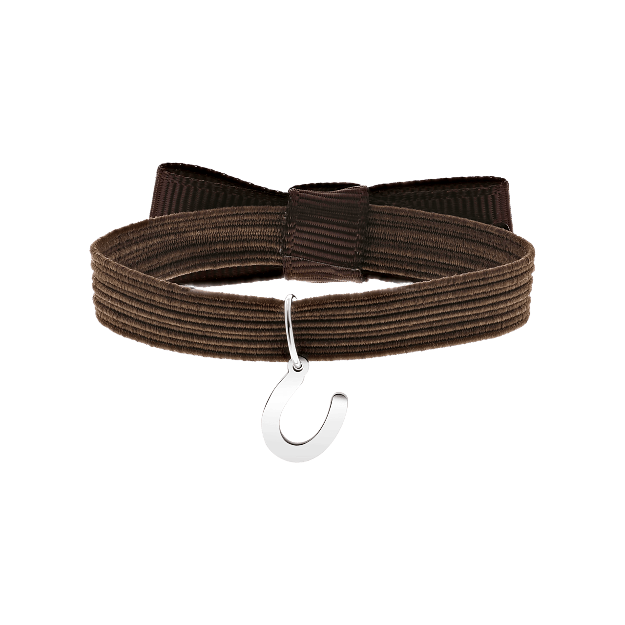 Elastisches Kinderarmband in Braun mit Hufeisen-Anhänger