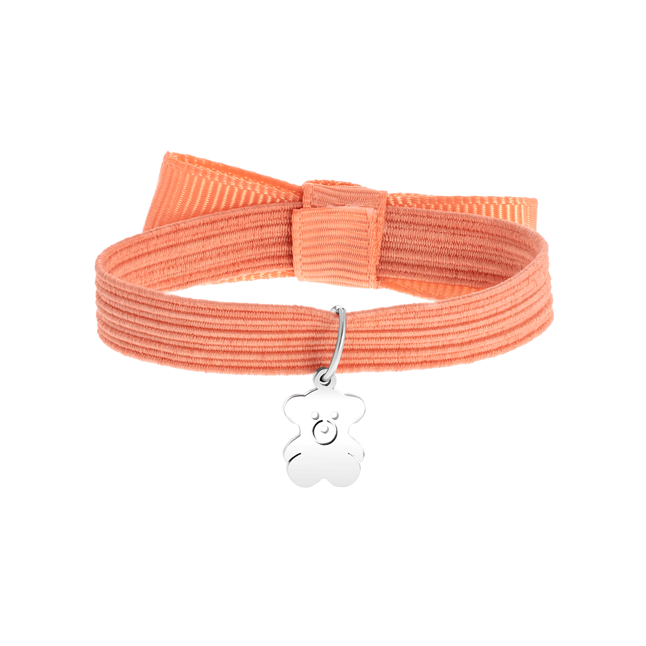 Perzik kinderrekarmband met hanger beer
