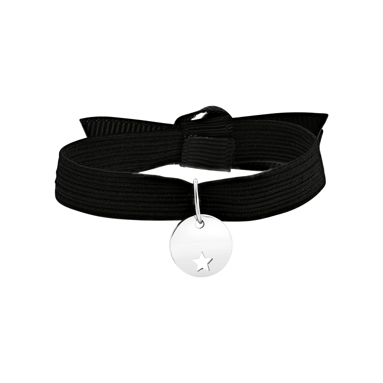 Zwarte kinderrekarmband met hanger ster