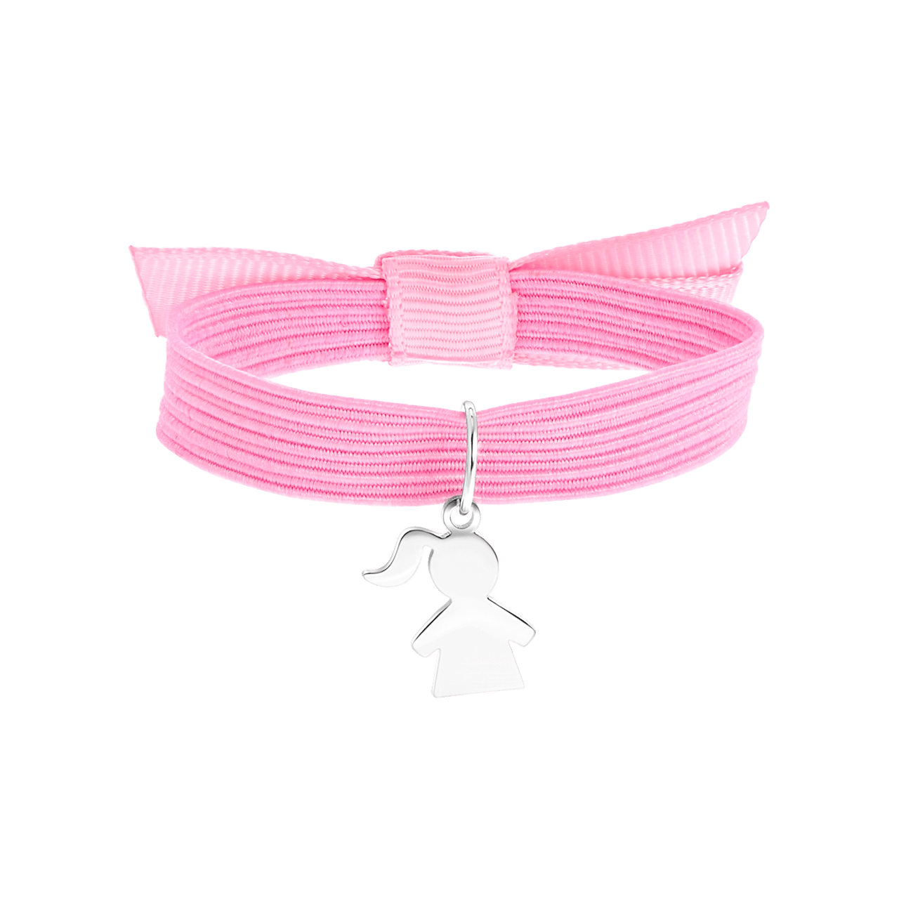 Roze kinderrekarmband met hanger meisje