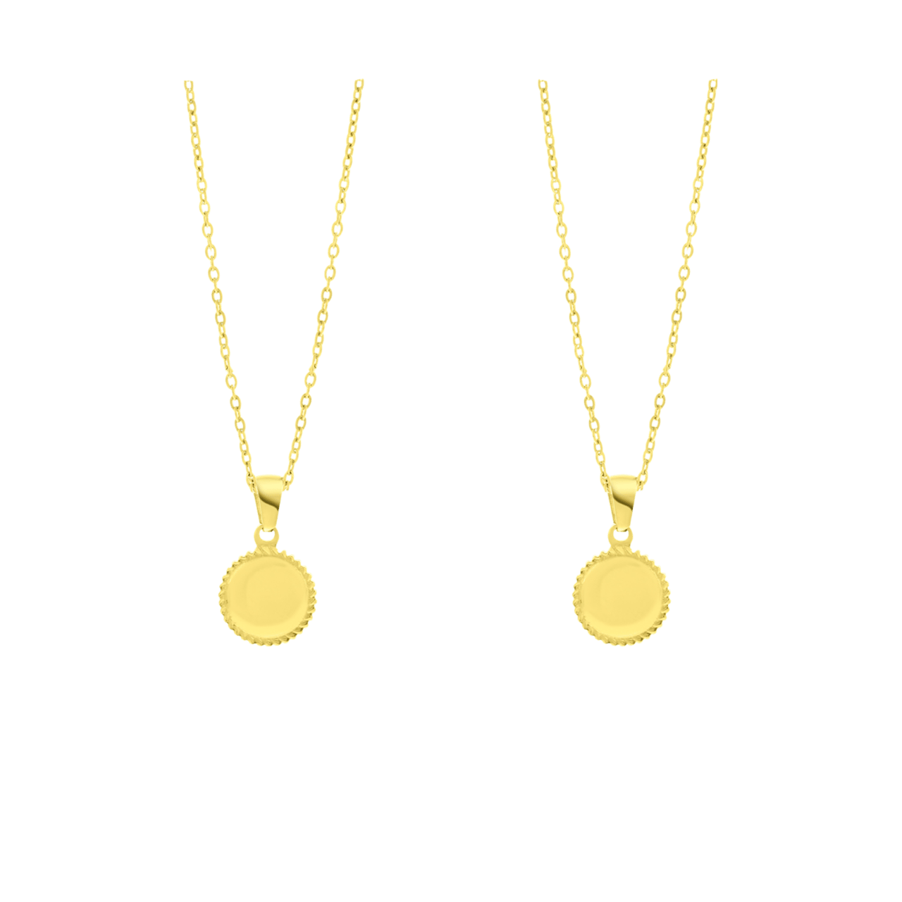Stalen kettingen goldplated Moeder/Dochter disc