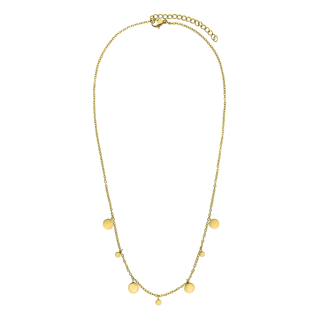 Stalen goldplated ketting met hanger voor dames