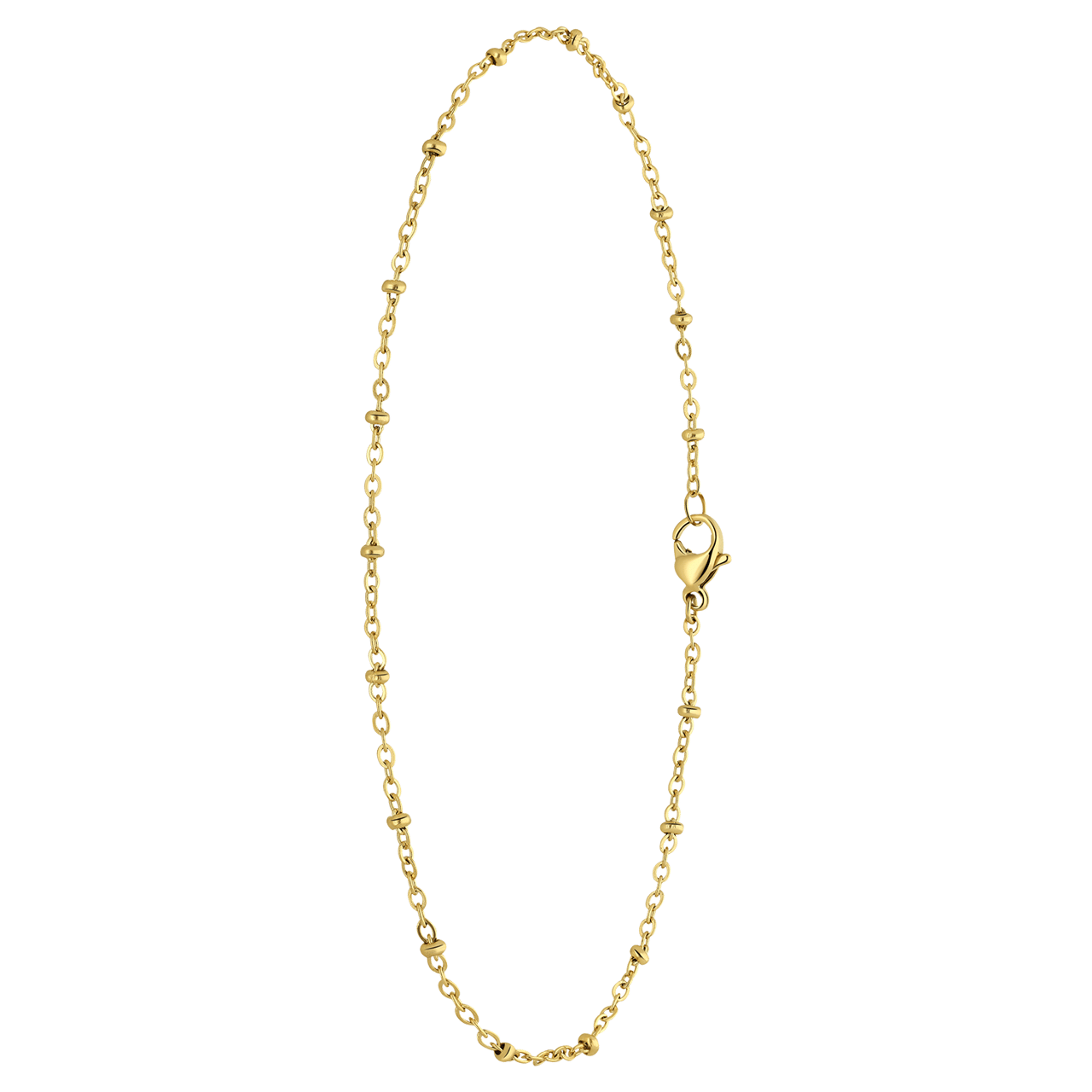 Gerecycleerd stalen goldplated enkelband saturn