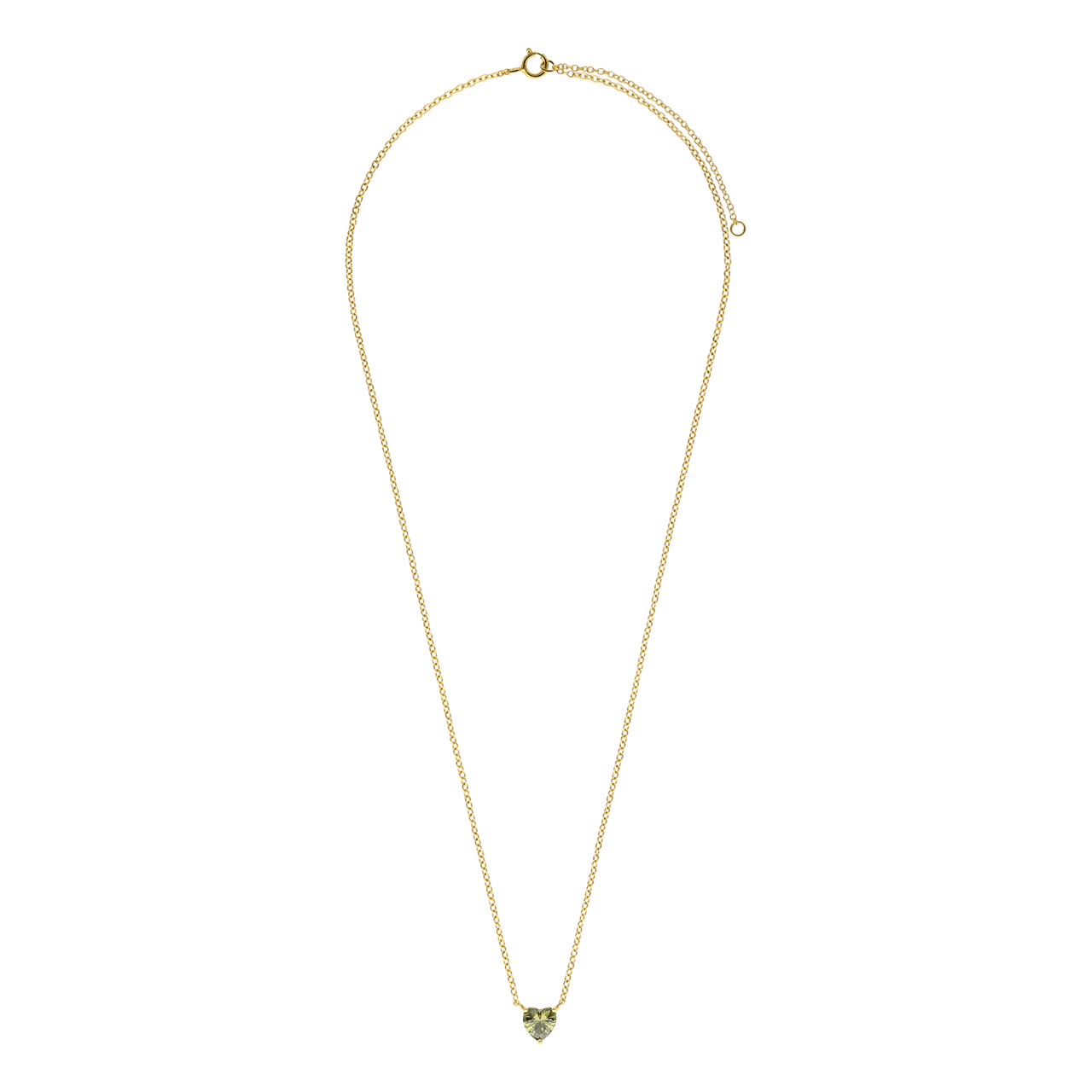 Zilveren goldplated ketting met hanger hart met zirkonia voor dames
