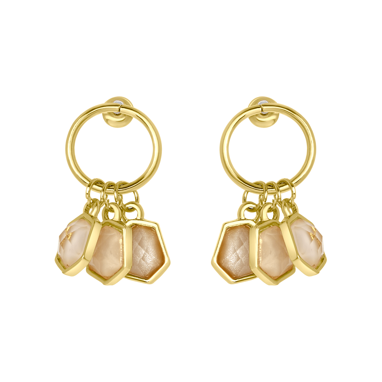 Goudkleurige bijoux oorbellen set