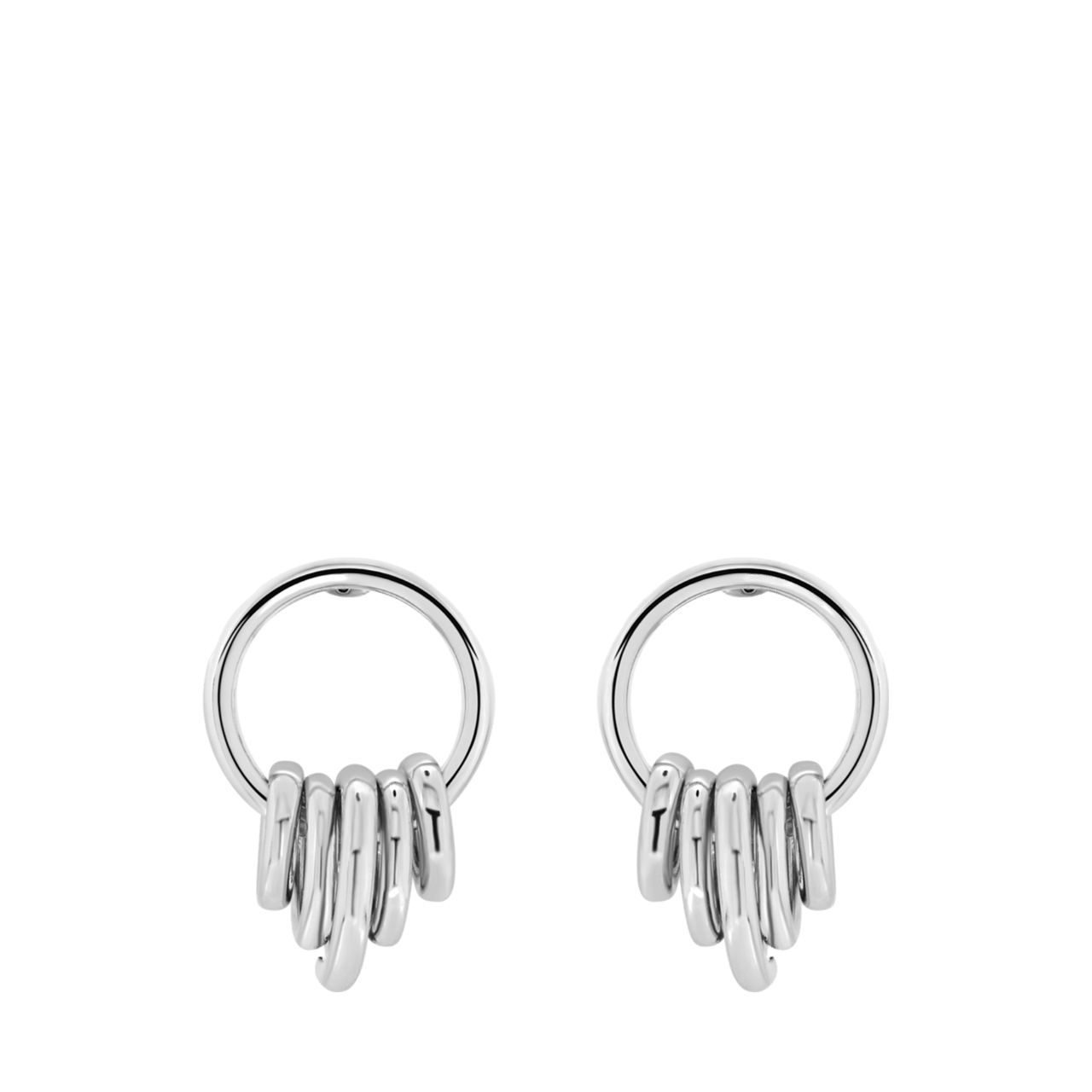 Zilverkleurige bijoux oorbellen met ringen