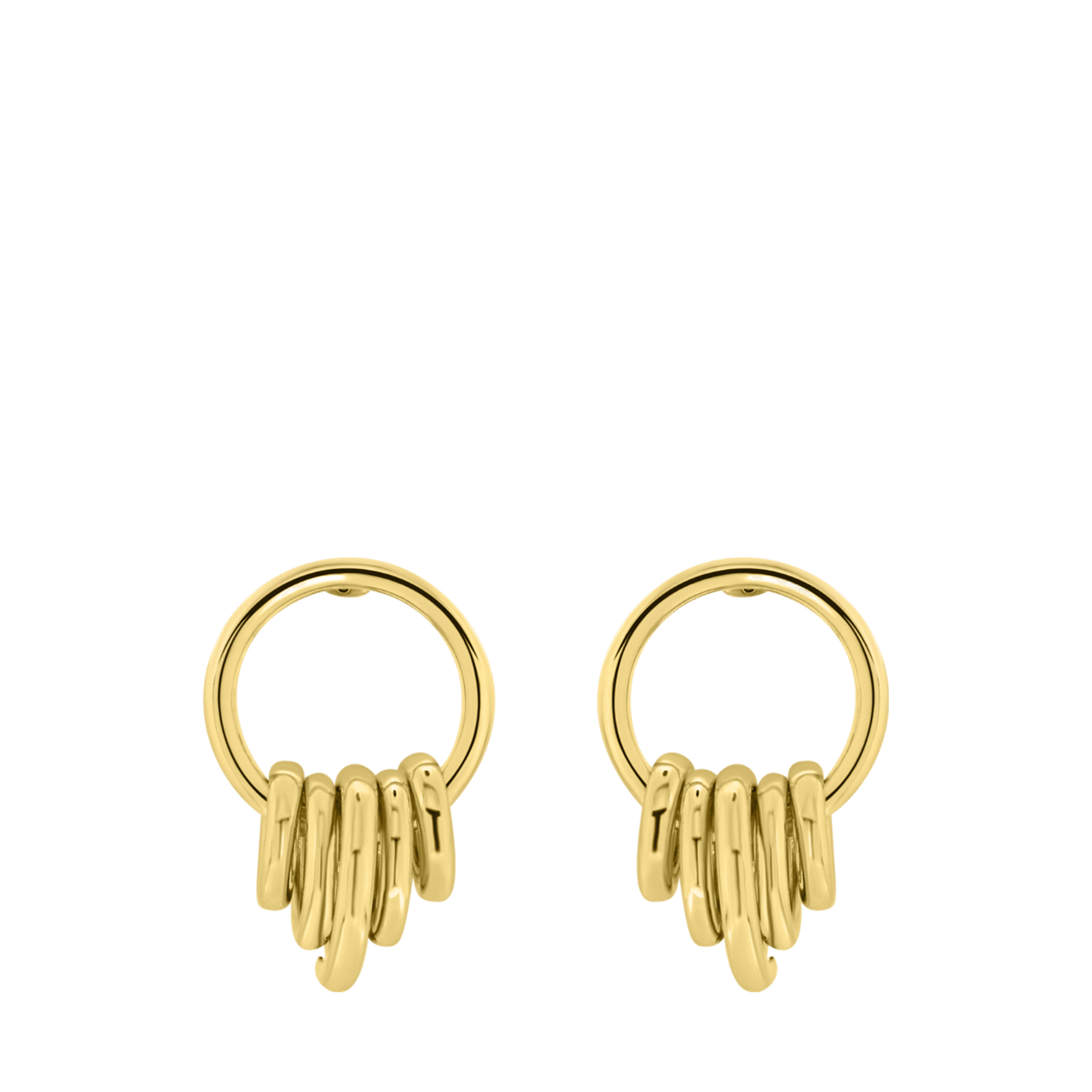 Goudkleurige bijoux oorbellen met ringen
