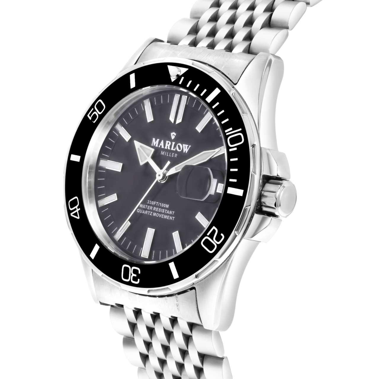 Marlow Miller Armbanduhr mit Edelstahlgehäuse und -armband