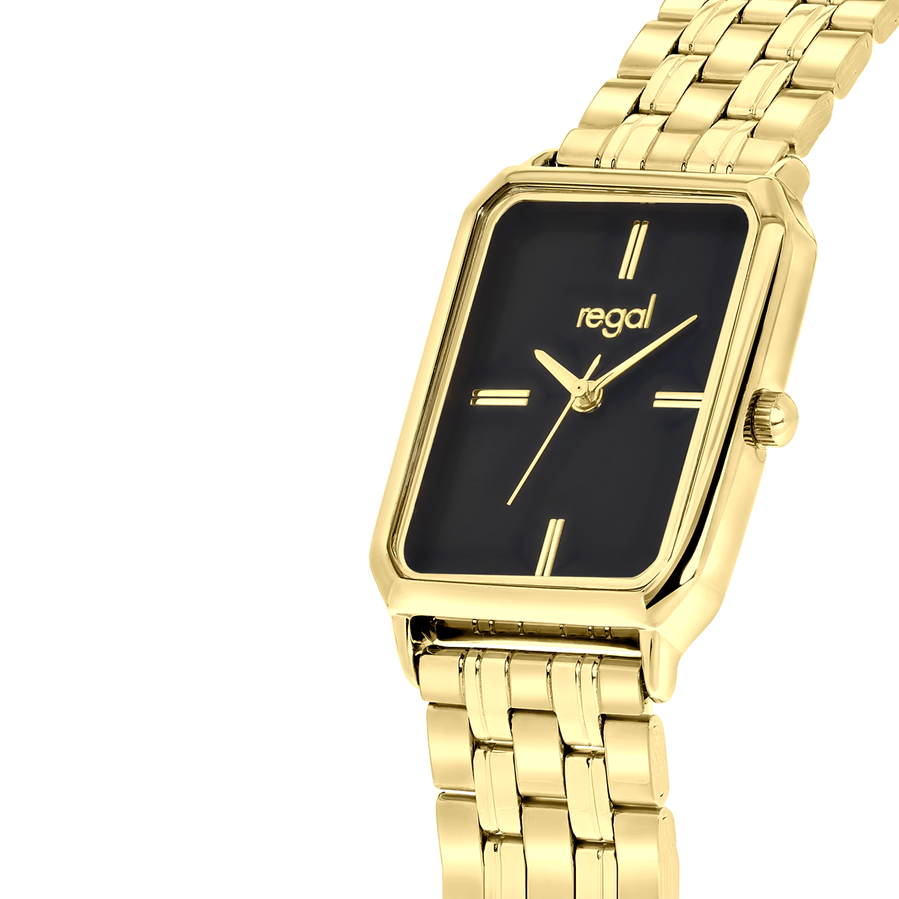 Regal dameshorloge met een goudkleurige band