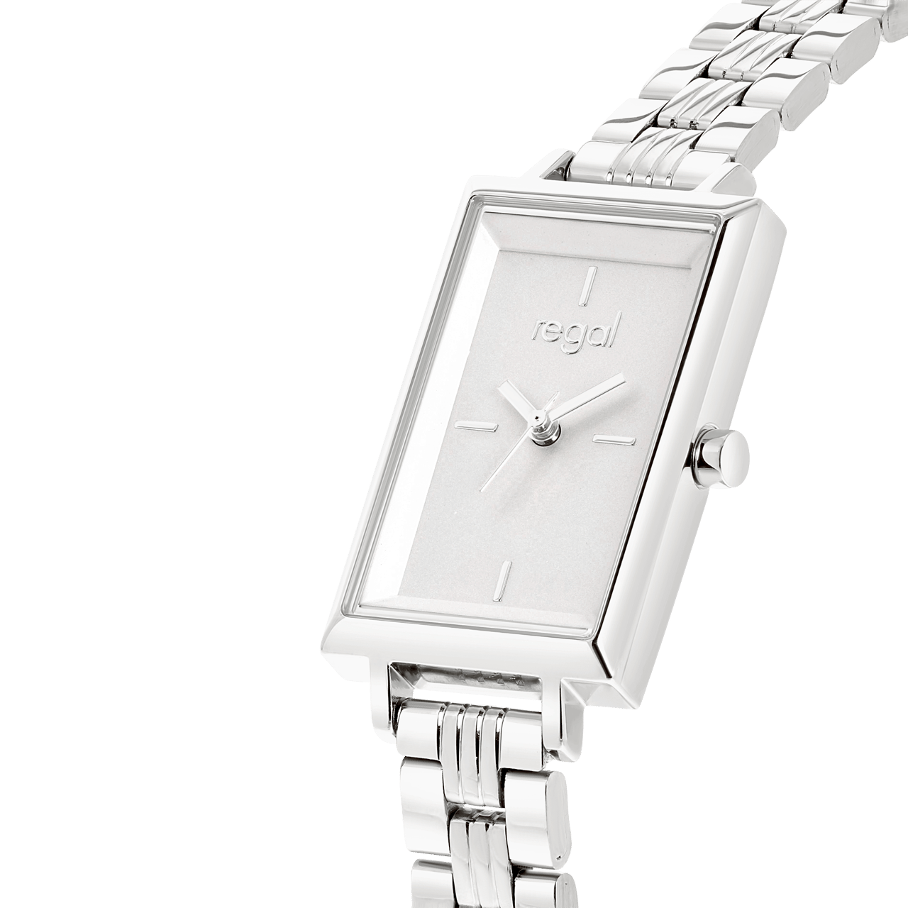 Regal horloge met een stainless steel kast en band