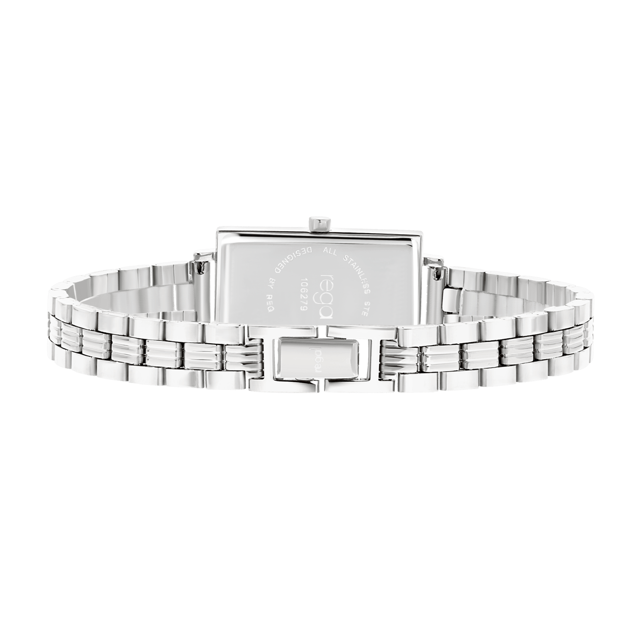 Regal horloge met een stainless steel kast en band