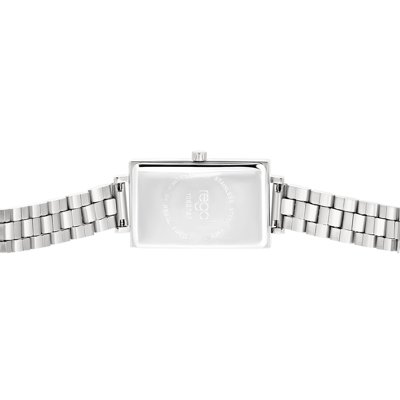 Regal horloge met een stalen kast en band