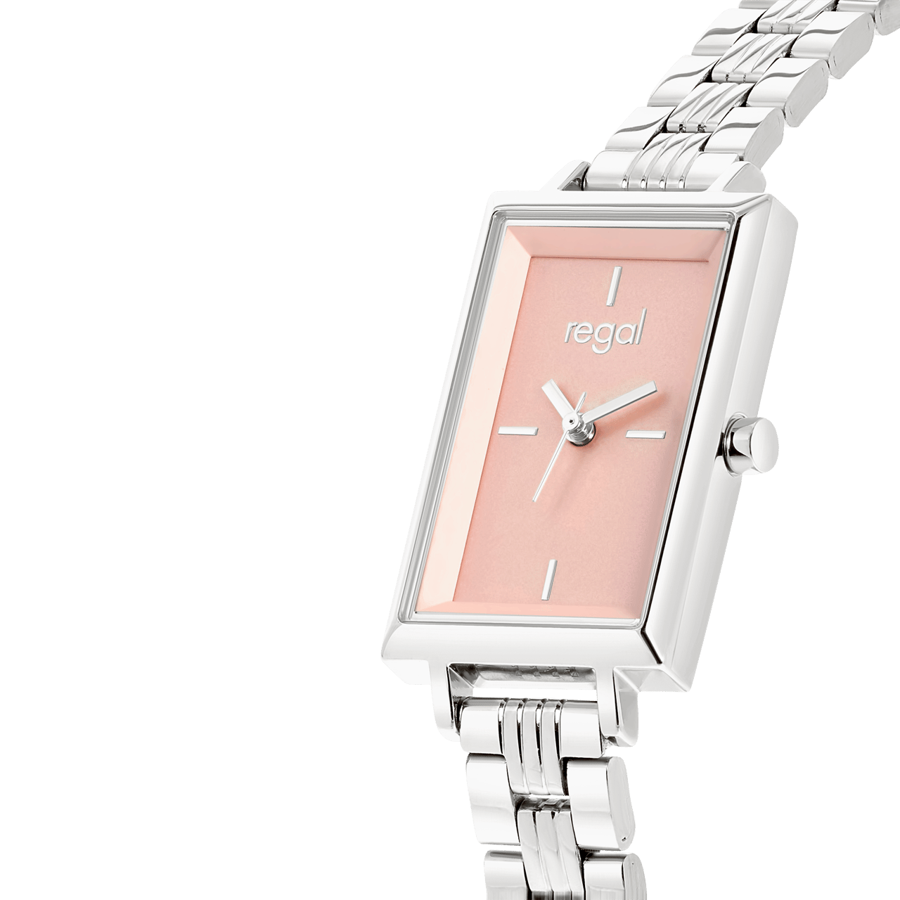Regal horloge met een stainless steel kast en band