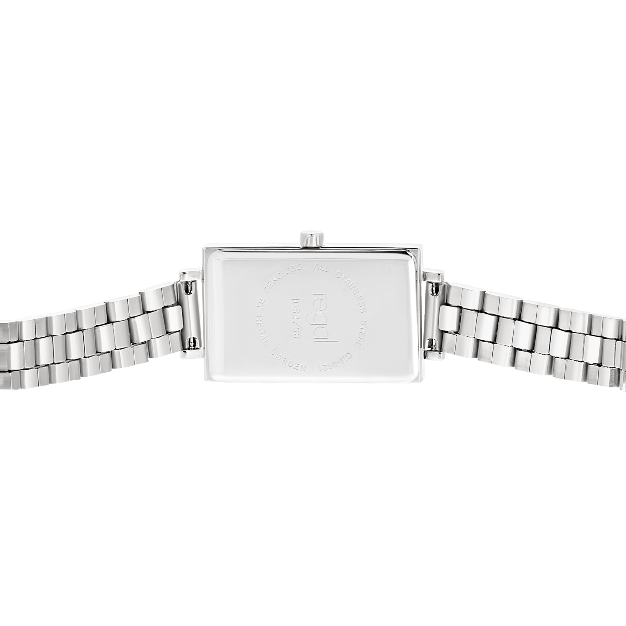 Regal horloge met een stalen kast en band