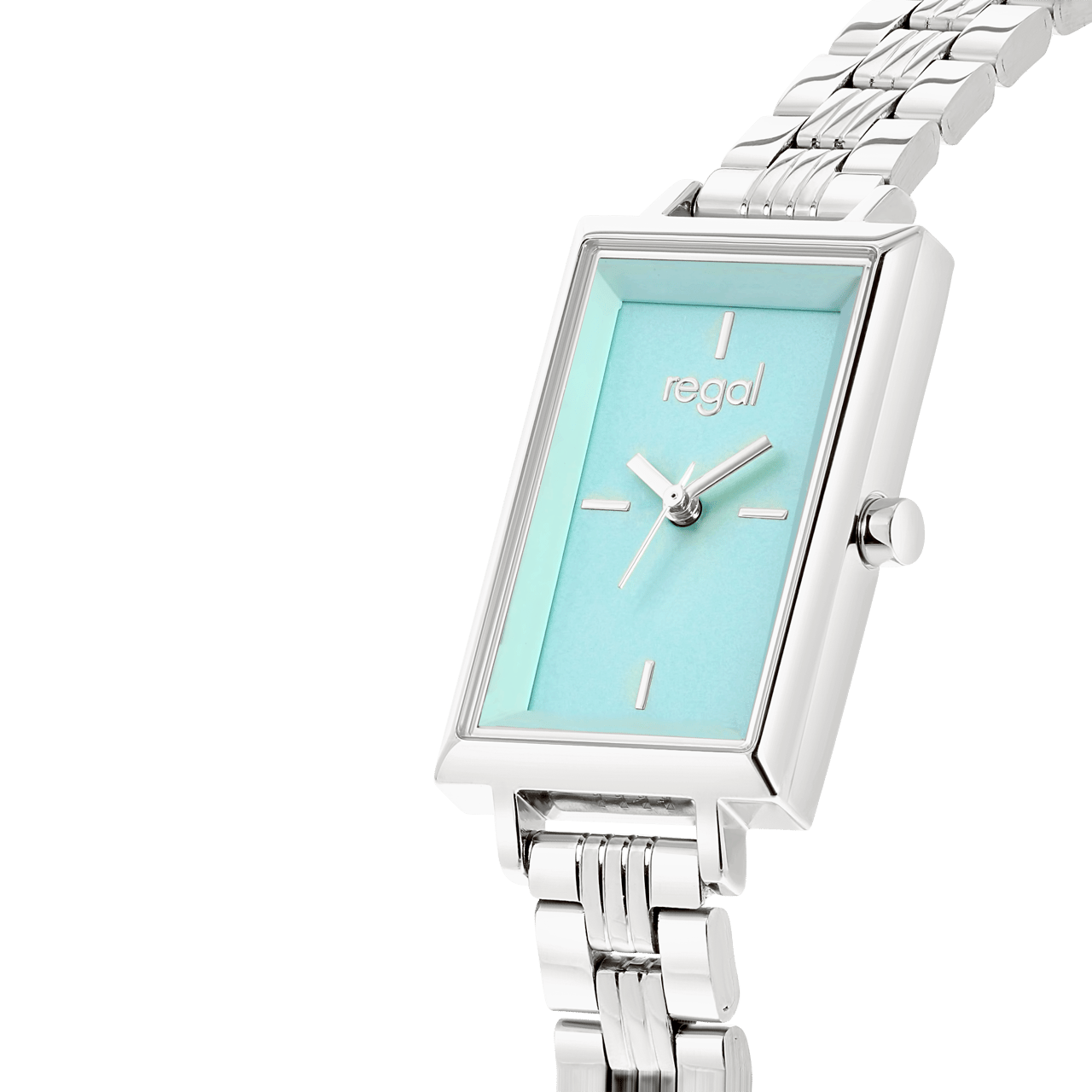 Regal horloge met een stalen kast en band