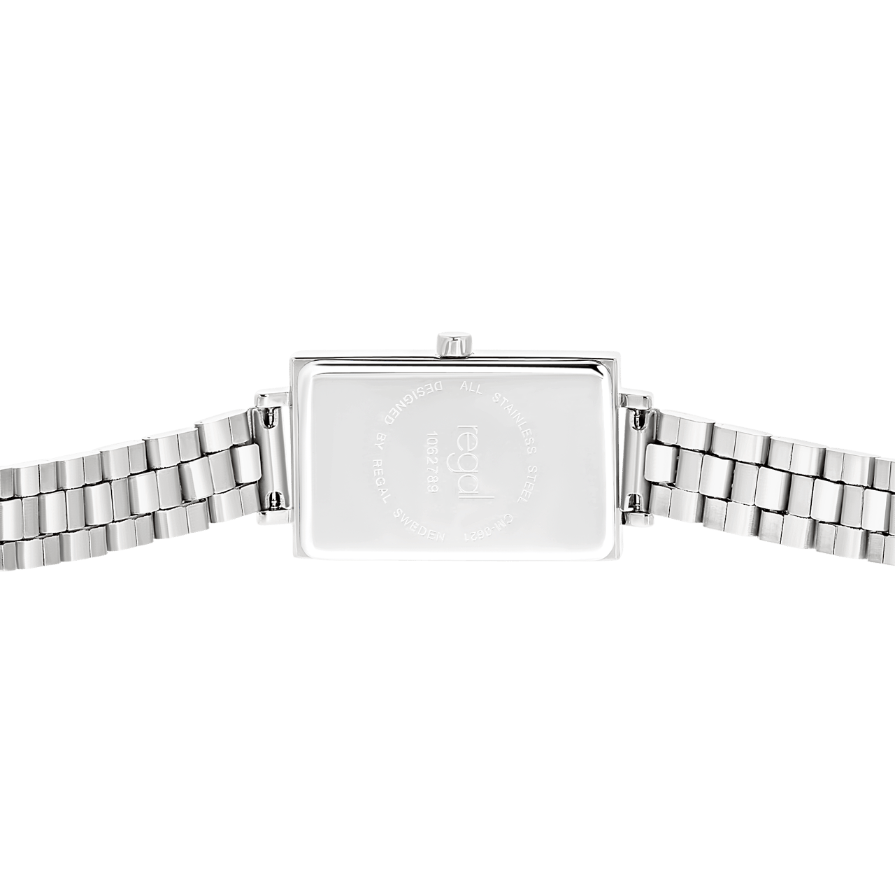 Regal horloge met een stalen kast en band