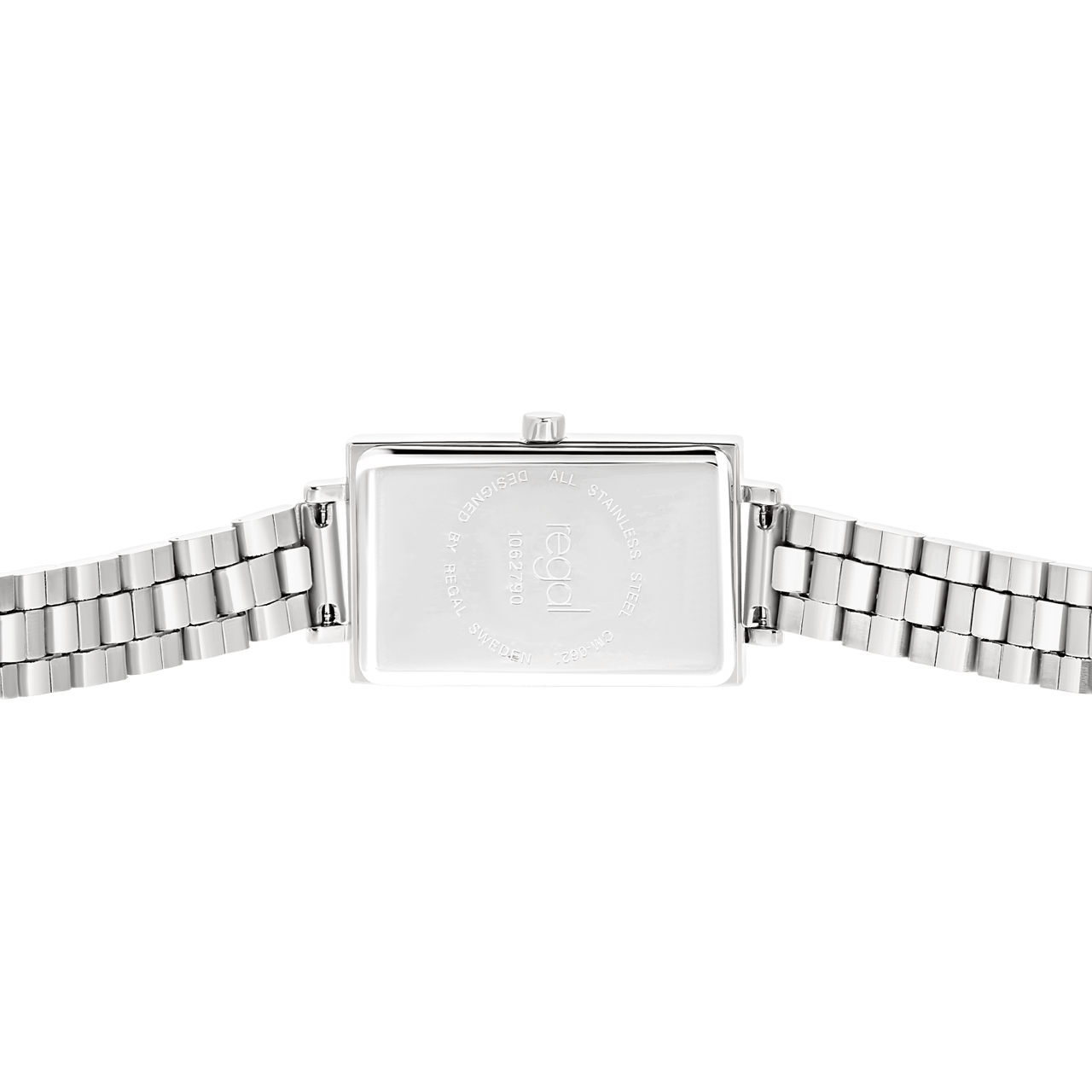 Regal horloge met een stalen kast en band