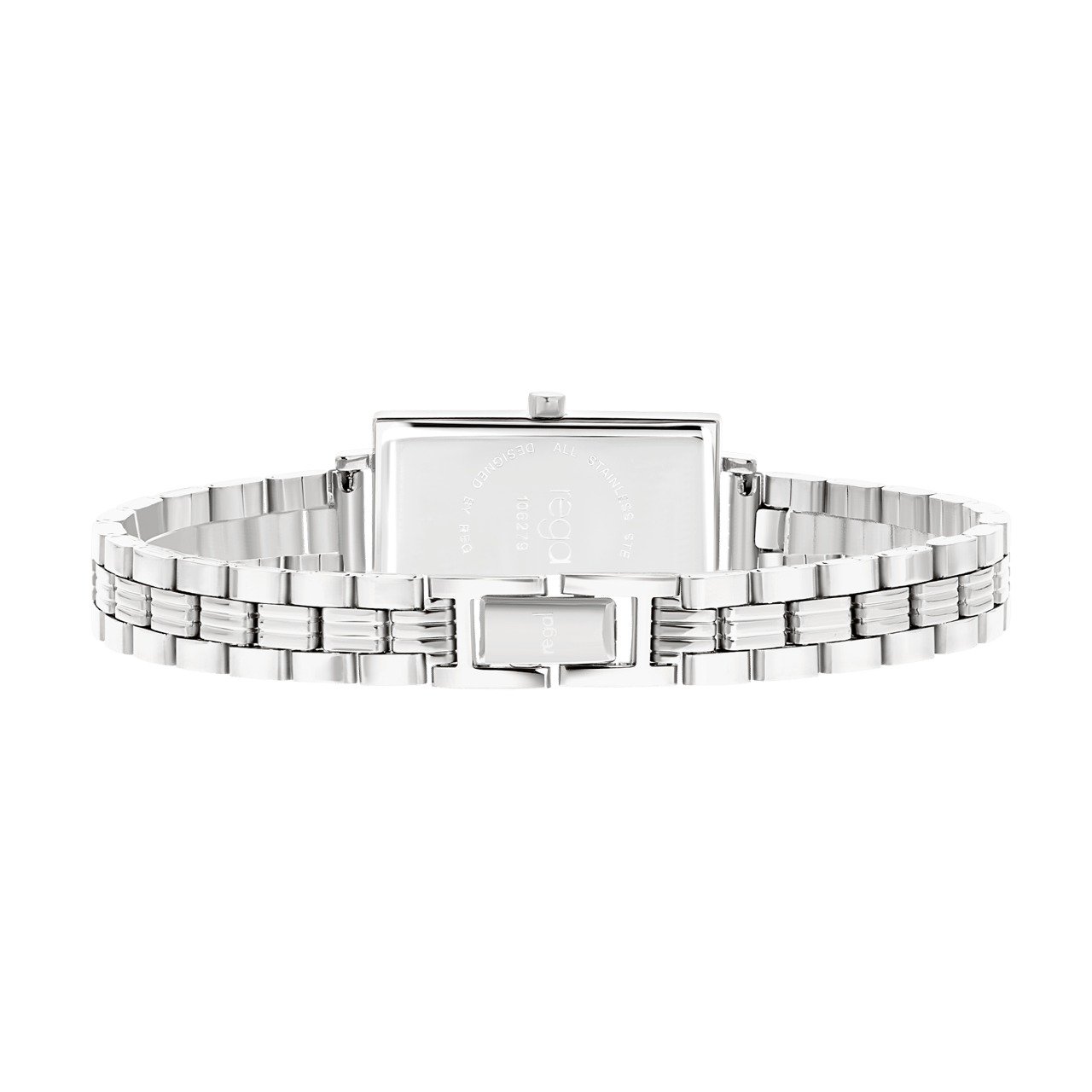Regal horloge met een stalen kast en band