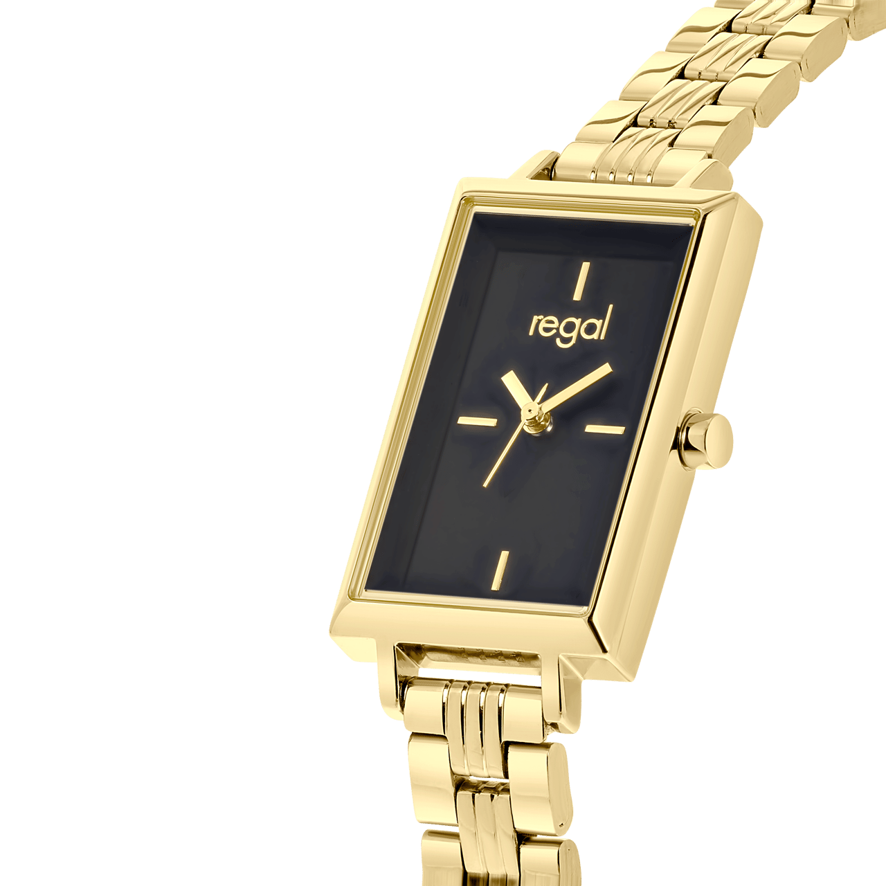 Regal horloge met een stalen kast en band