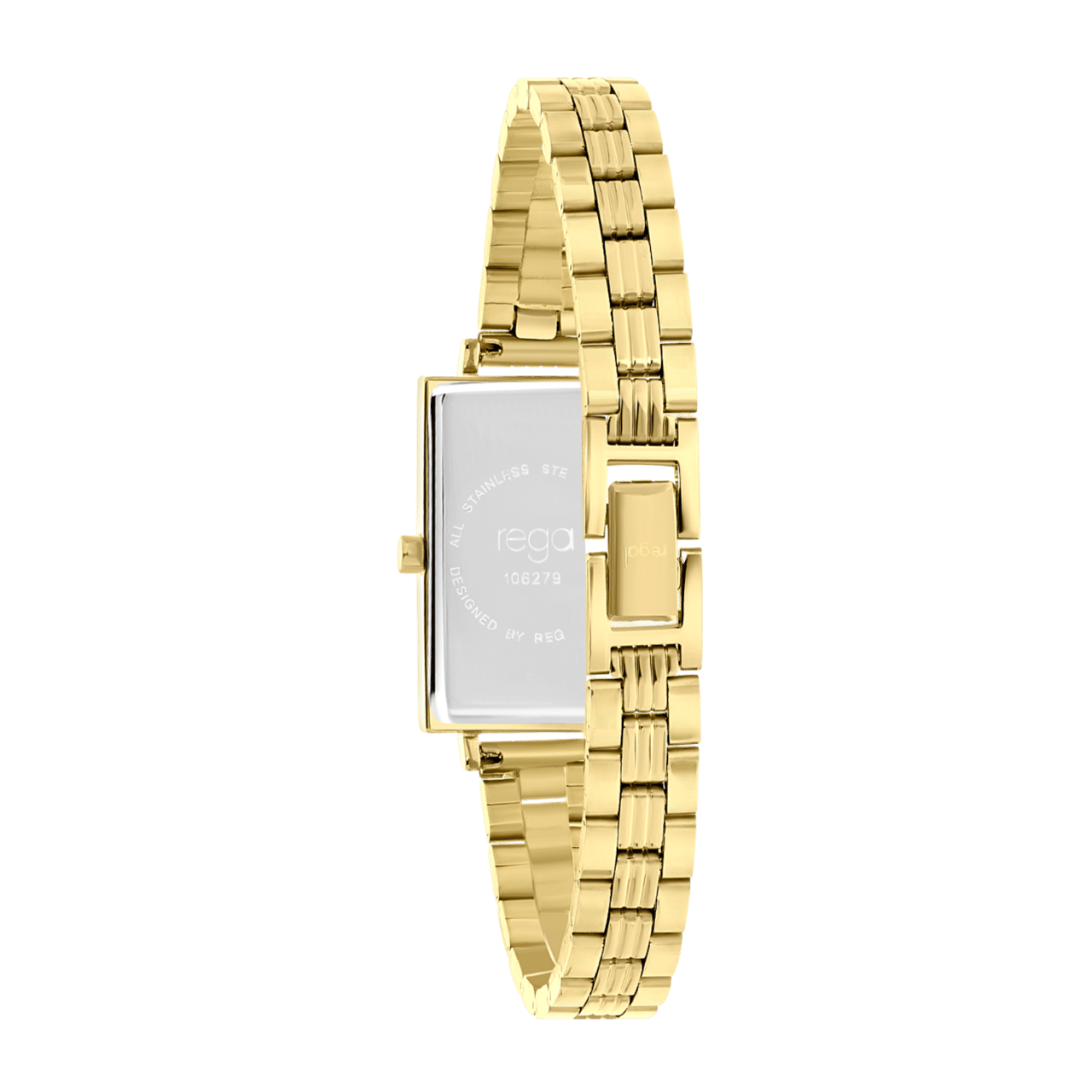 Regal horloge met een stalen kast en band