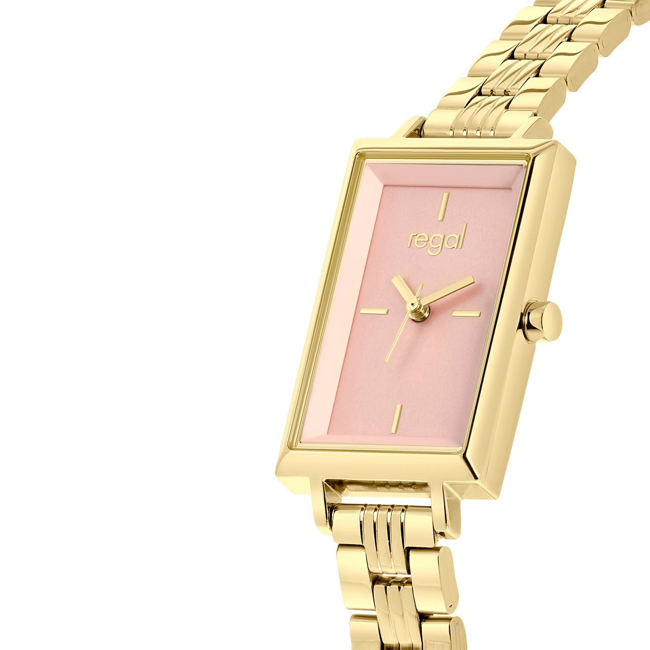 Regal horloge met een stalen kast en band