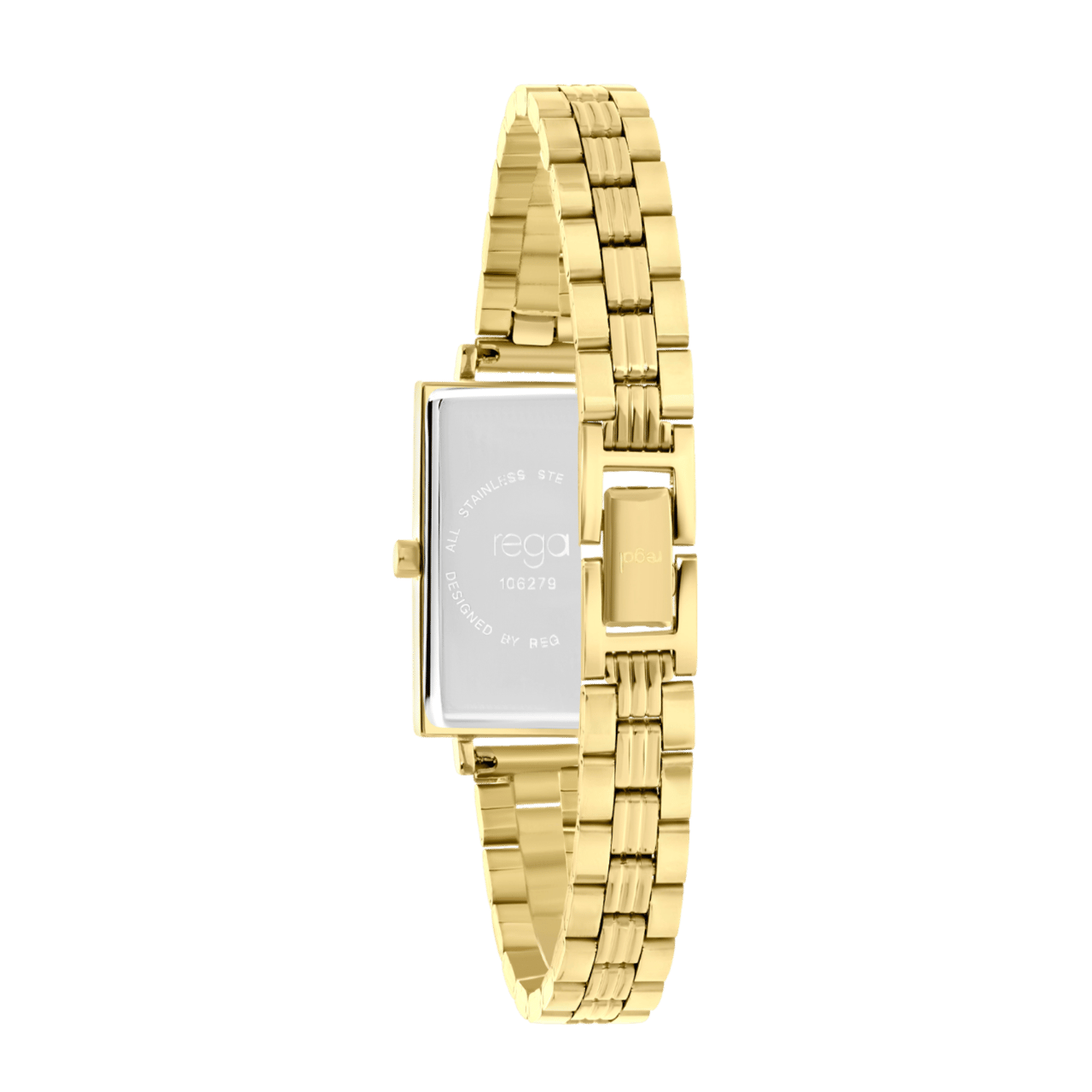 Regal horloge met een stalen kast en band