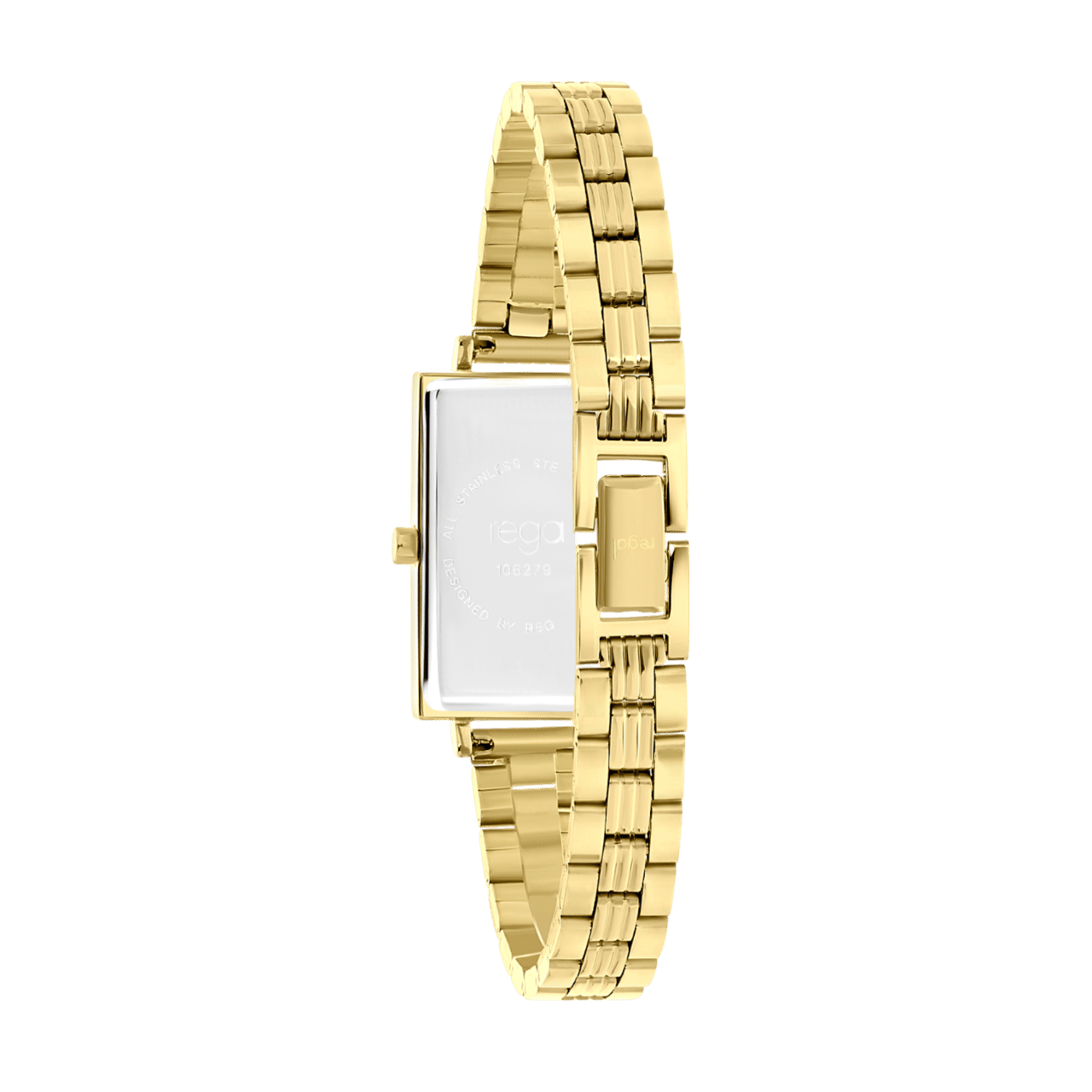 Regal horloge met een stalen kast en band