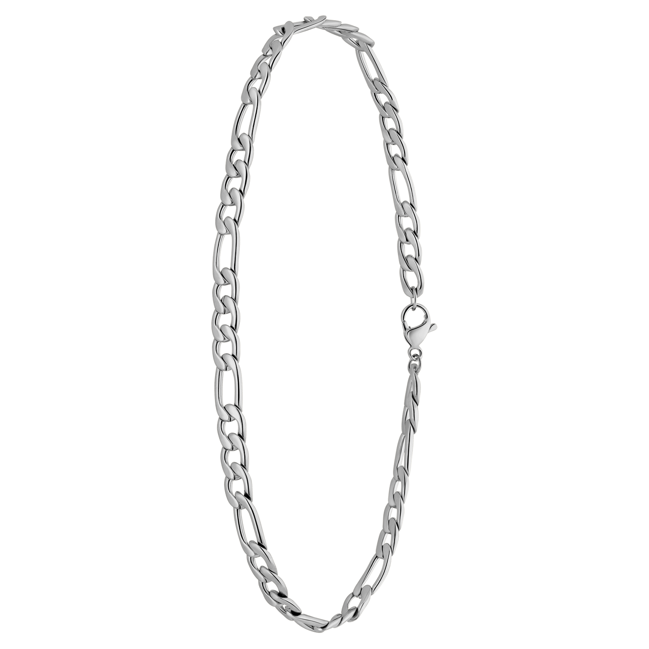 Gerecycled stalen enkelband met figaro schakel