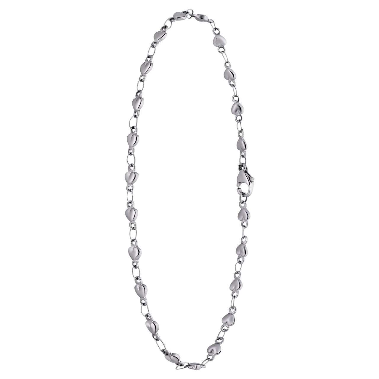 Gerecycleerd stainless steel enkelband met hartjes