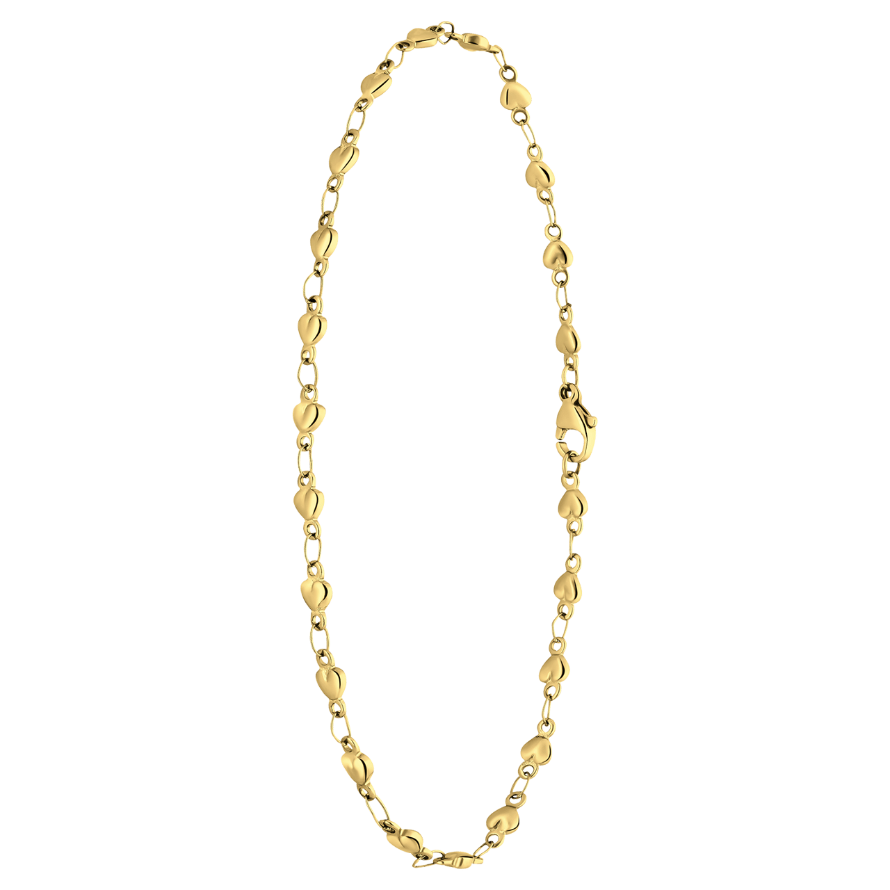 Stalen goldplated enkelbandje methart voor dames