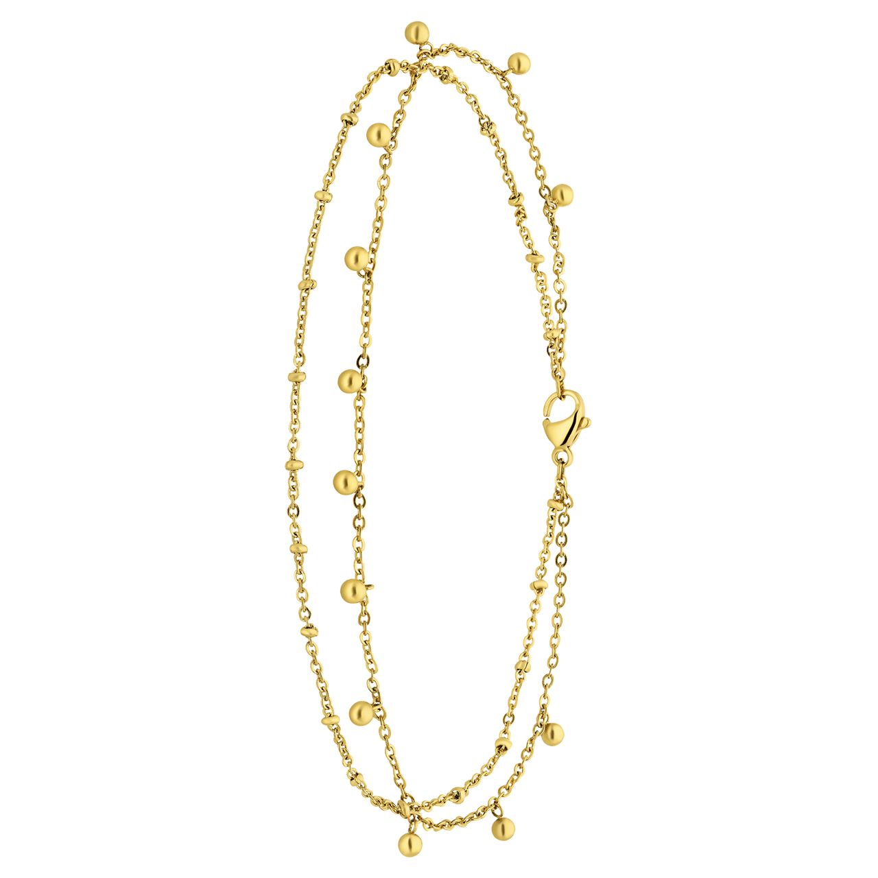 Stalen goldplated enkelband met bedeltjes voor dames