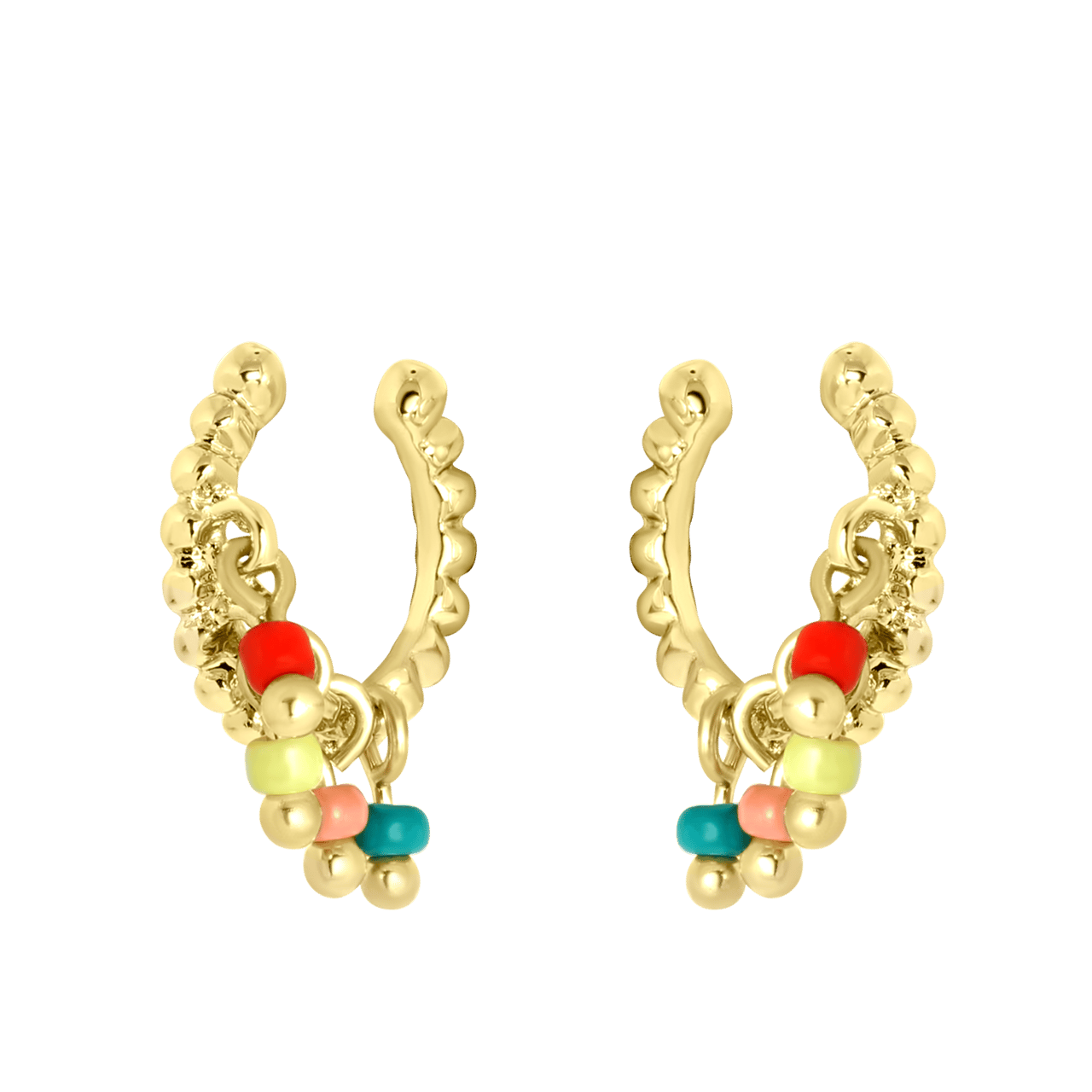 Goudkleurige bijoux oorbellen set met earcuffs