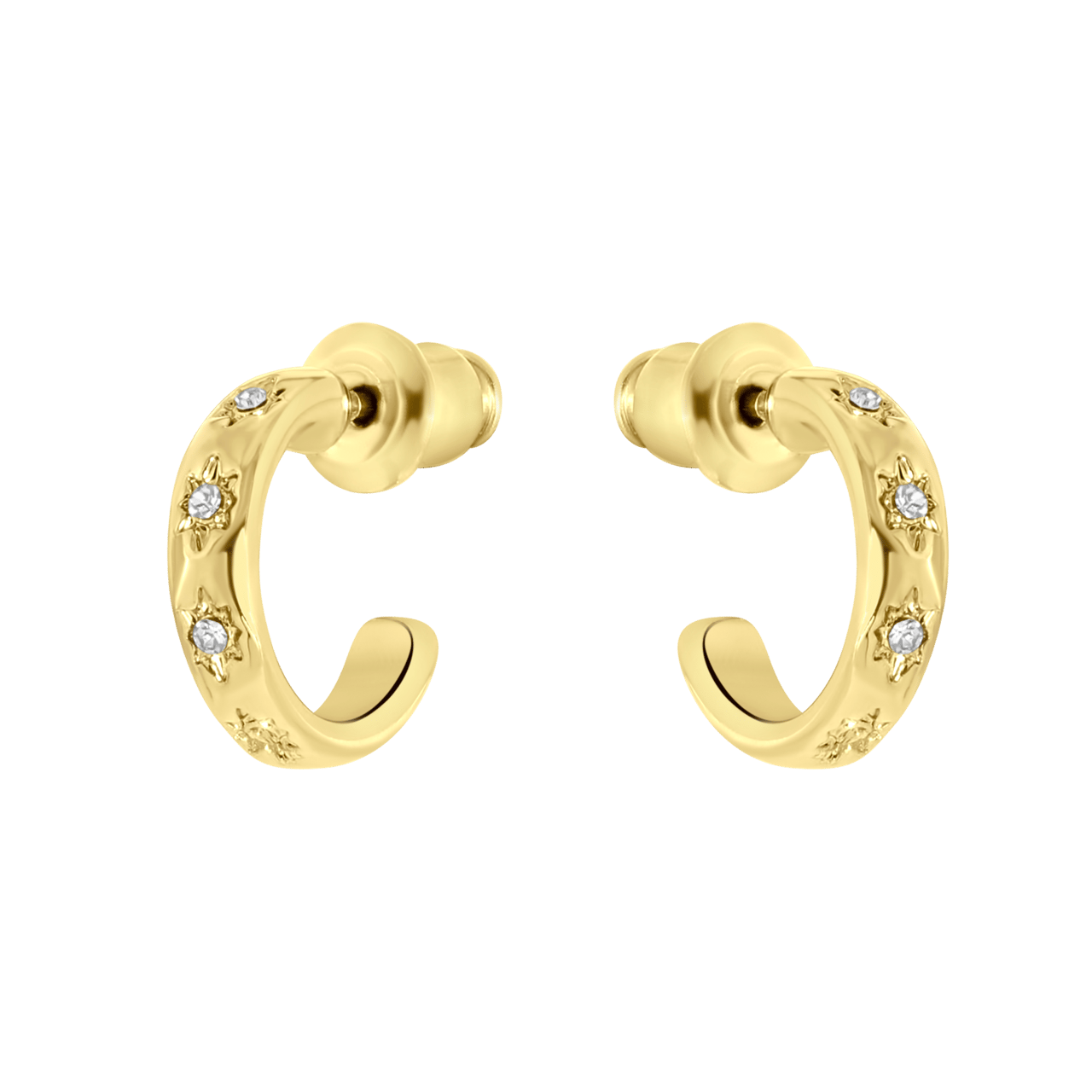 Goudkleurige bijoux oorbellen set met earcuffs