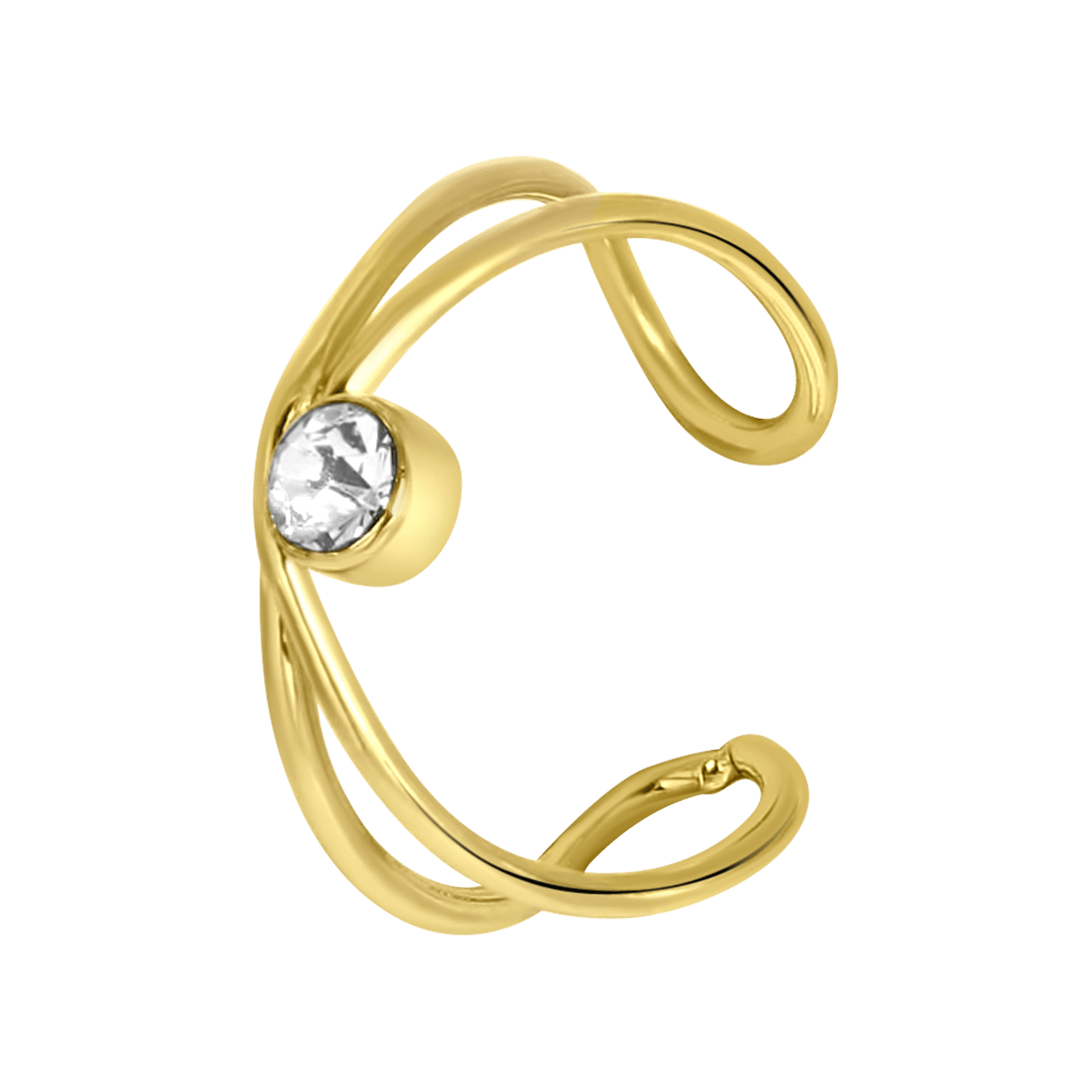 Goudkleurige bijoux oorbellen set met earcuffs