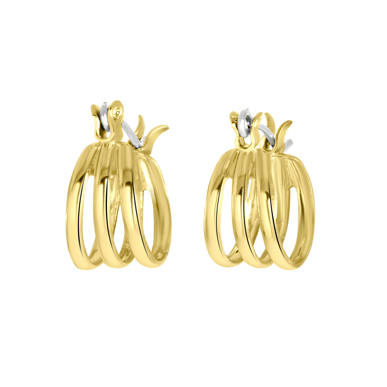 Goudkleurige bijoux oorbellen set met earcuffs