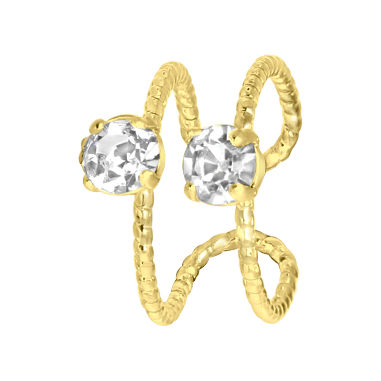 Goudkleurige bijoux oorbellen set met earcuffs