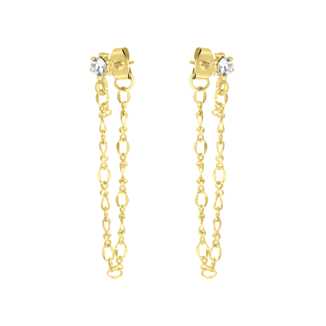 Goudkleurige bijoux oorbellen set met earcuffs