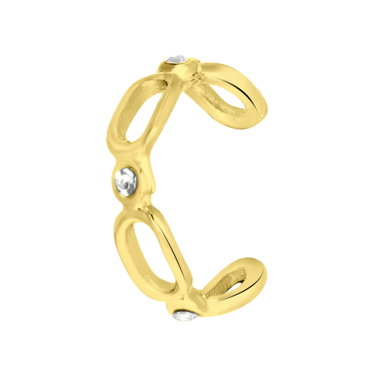 Goudkleurige bijoux oorbellen set met earcuffs