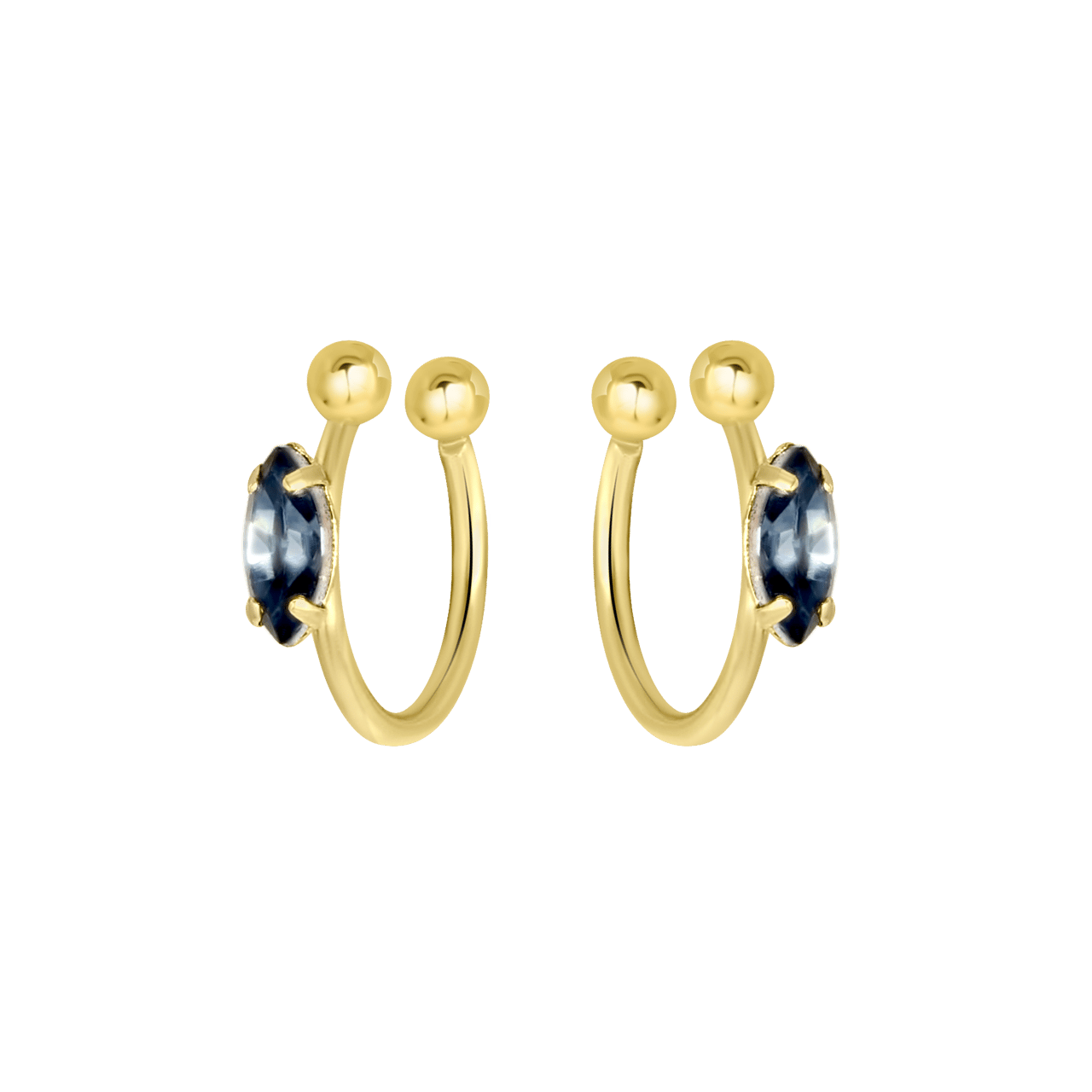 Goudkleurige bijoux oorbellen set met earcuffs