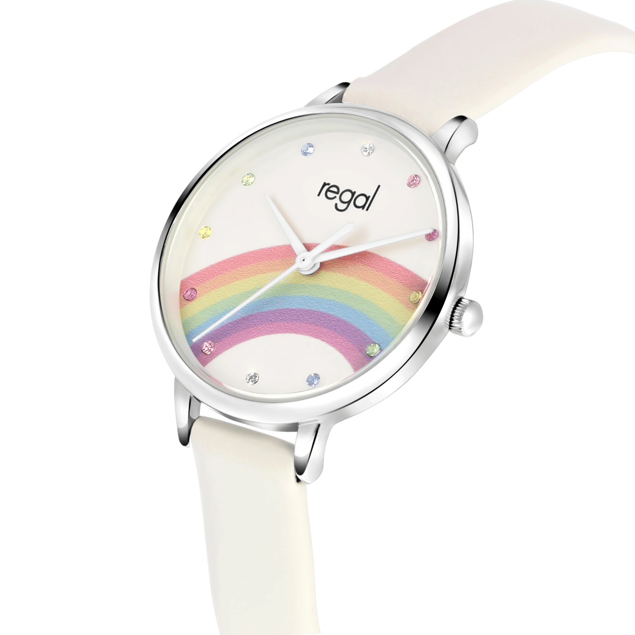 Regal Kinder Horloge PU leer Regenboog
