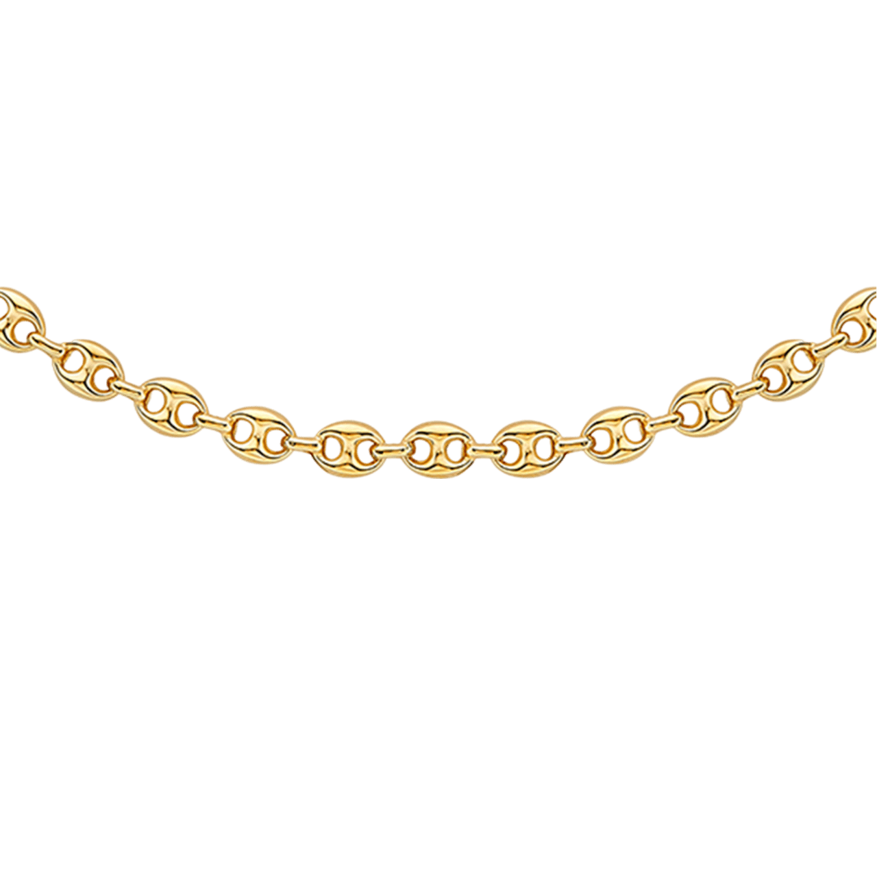 Halskette, 375 Gold, mit Marine-Kettenglied, 6 mm