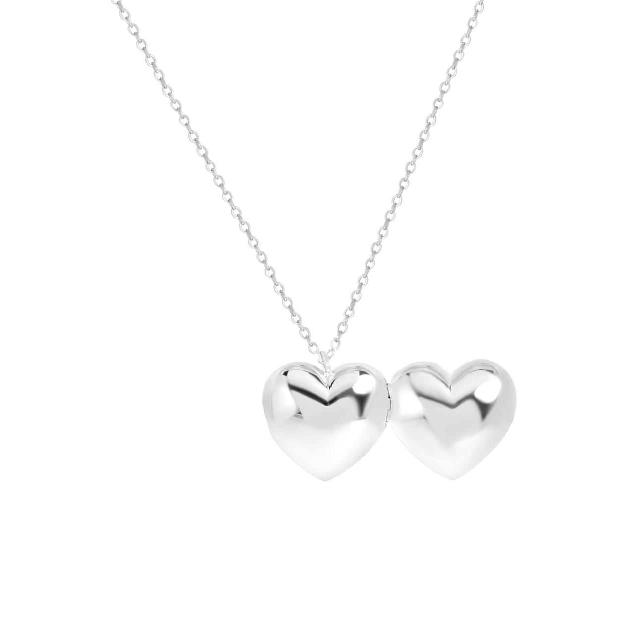 Halskette & Anhänger, 925 Silber, Herz, Medaillon